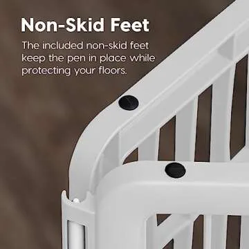 IRIS USA Dog Playpen, 8-Panel 34" Pet Playpen with Door, Puppy Playpen, Indoor/Outdoor Dog Pen, 63 x 63 x 34, Foldable, Customizable, White