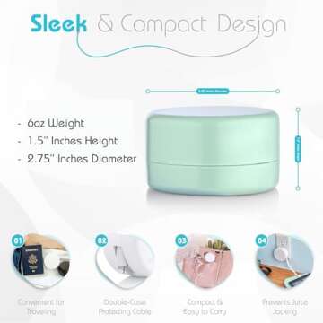 Bibicord Retractable Lighting - Cable, Portable Wall Charger & Fast Charge Power Bank - All in 1 - Accessory Compatible iPhone 14/14 Pro Max/13/13 Pro Max/12/12 Pro (Mint)