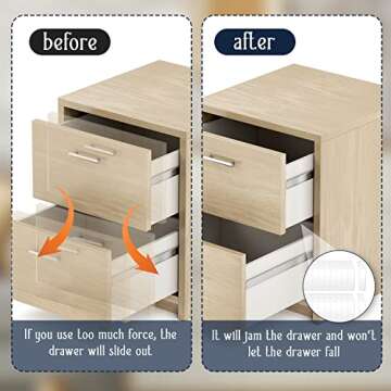 Drawer Stoppers for Dresser 20PCS Non-Slip Plastic Drawer Stops Clear PVC Dresser Drawer Stop Stopper with Stainless Steel Screws for Furniture Dresser Drawer Bottom Repair Tool