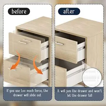 Drawer Stoppers for Dresser 20PCS Non-Slip Plastic Drawer Stops Clear PVC Dresser Drawer Stop Stopper with Stainless Steel Screws for Furniture Dresser Drawer Bottom Repair Tool