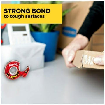 Scotch Super-Hold Tape, Transparent, 50% Stronger Adhesive