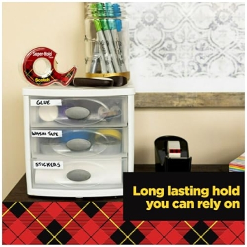 Scotch Super-Hold Tape, Transparent, 50% Stronger Adhesive