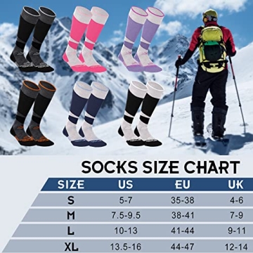 MORXPLOR Merino Wool Ski Socks for Skiing and Snowboarding
