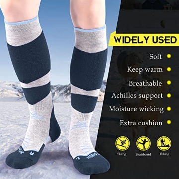MORXPLOR Merino Wool Ski Socks for Skiing and Snowboarding