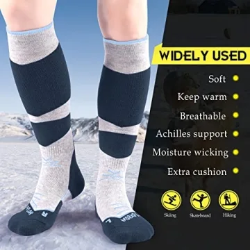 MORXPLOR Merino Wool Ski Socks for Skiing and Snowboarding