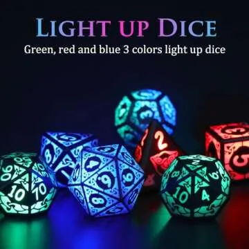 Rechargeable LED DND Dice Set with Charger – 7-Piece