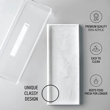 Gold Valley Elegant Rectangular Cake Tray with Cloche