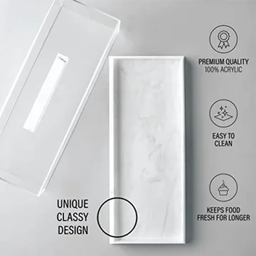 Gold Valley Elegant Rectangular Cake Tray with Cloche