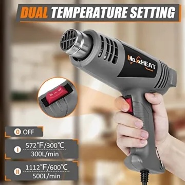 MAXXHEAT 1600W Heat Gun with Dual Temperature Control