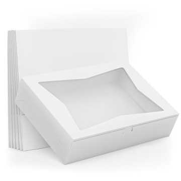 10 Pcs Half Sheet Cake Boxes 19x14 In White Bakery Boxes with Window for Cakes