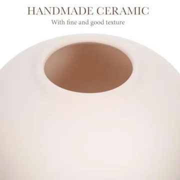 ORFOFE Ceramic Vase, Beige, Vintage, Modern, Round, 4.72x4.72x1 inches, Durable, Holds Water, Home Decoration, Plant Container