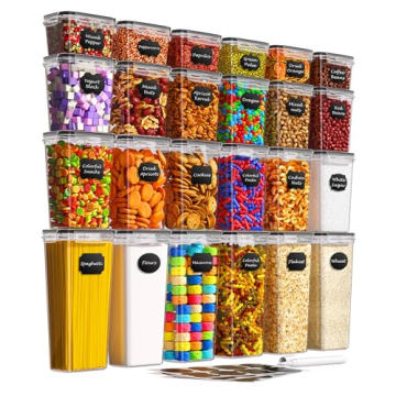 KEMETHY 24 PCS Airtight Food Storage Containers with Lids - Perfect Kitchen Organization Solution