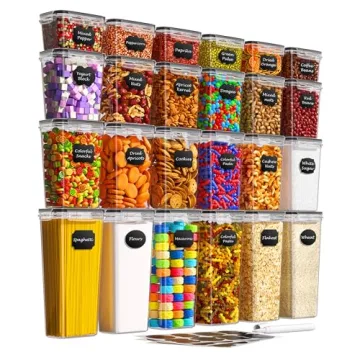 KEMETHY 24 PCS Airtight Food Storage Containers with Lids - Perfect Kitchen Organization Solution