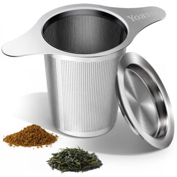Yoassi Extra Fine 18/8 Stainless Steel Tea Infuser Mesh Strainer with Large Capacity & Perfect Size ...