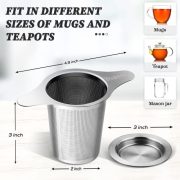 Yoassi Extra Fine Stainless Steel Tea Infuser for Perfect Brews