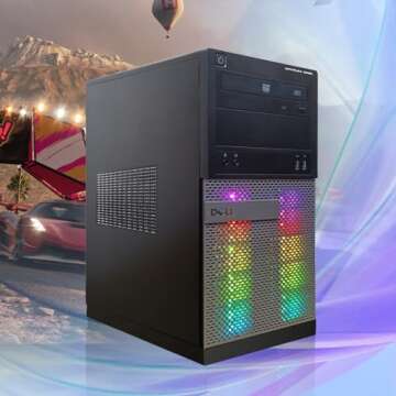 Dell RGB Gaming Desktop PC, Intel Quad I5 up to 3.6GHz, Radeon R5 340X 2GB, 16GB RAM, 128G SSD + 2TB...