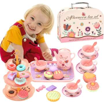 Toddler Tea Party Set for Girls - Pretend Play Gift