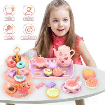 Toddler Tea Party Set for Girls - Pretend Play Gift