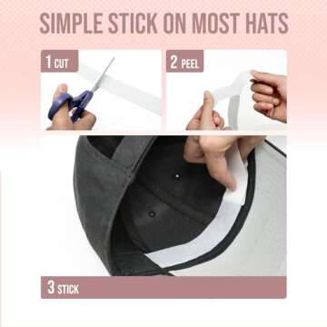 Hat Stain Protector Tape for Women (100+ Uses Total, Strong Adhesion, White), Save Your Hats from Makeup, Sweat and Sunscreen Stains, American Brand and American Design