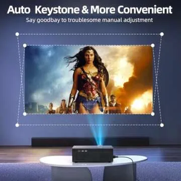 [Electric Focus/Auto Keystone] Projector with WiFi and Bluetooth, Native 1080P 650ANSI 4K Supported,FUDONI Outdoor Movie Projector for Home Theater UP to 300", for HDMI/USB/iOS/Android/TV Stick/Laptop