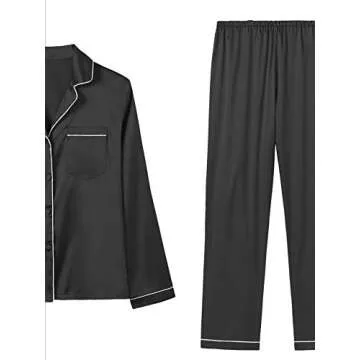 LYANER Women's 7pcs Silk Satin Pajama Set for Comfort