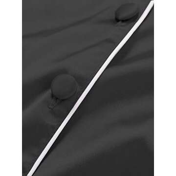 LYANER Women's Pajamas Set 7pcs Silk Satin Sleepwear Loungewear Cami Shirt Pj Set Black Small