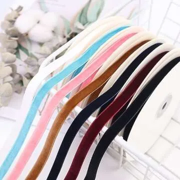 10 Yards Velvet Ribbon Burgundy Velvet Fabric Ribbon Trim Single Face Spool Satin Velvet Ribbon for Gift Wrapping Bow Making Christmas Decoration