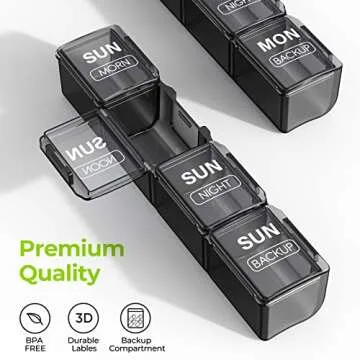 Extra Large Weekly Pill Organizer for Vitamins and Supplements