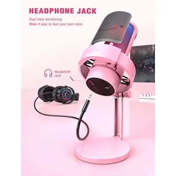 FIFINE USB Streaming Pink Microphone for Gaming & YouTube