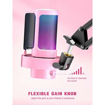 FIFINE USB Streaming Pink Microphone for Gaming & YouTube