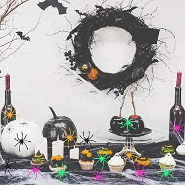 JIALWEN 120 Halloween Plastic Spiders - Creepy Fun!