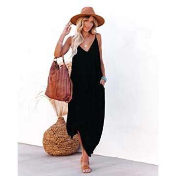 Stylish Women's Beach Maxi Dress with Pockets