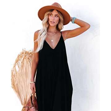 Stylish Women's Beach Maxi Dress with Pockets