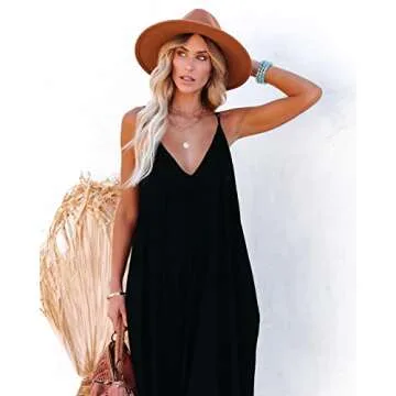 Stylish Women's Beach Maxi Dress with Pockets