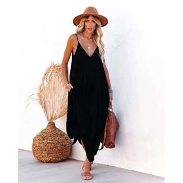 Stylish Women's Beach Maxi Dress with Pockets