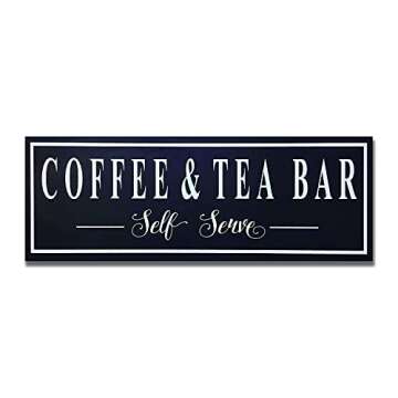 MarthaFox 20x56cm, Wood Plaque Coffee and Tea Bar Sign Coffee and Tea Sign Coffee and Tea Bar Farmhouse Decor Coffee Sign Coffee Lovers Gift Tea Lover Gift 8x22 CB 636816