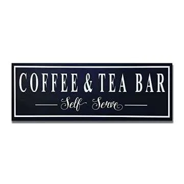 MarthaFox 20x56cm, Wood Plaque Coffee and Tea Bar Sign Coffee and Tea Sign Coffee and Tea Bar Farmhouse Decor Coffee Sign Coffee Lovers Gift Tea Lover Gift 8x22 CB 636816