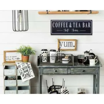 MarthaFox 20x56cm, Wood Plaque Coffee and Tea Bar Sign Coffee and Tea Sign Coffee and Tea Bar Farmhouse Decor Coffee Sign Coffee Lovers Gift Tea Lover Gift 8x22 CB 636816