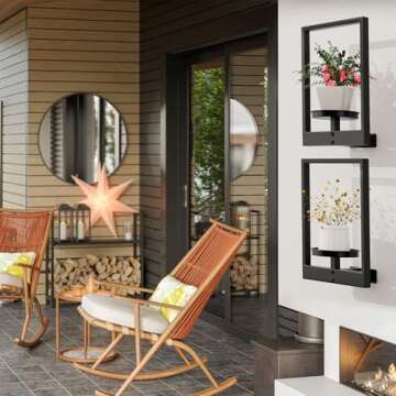 3-Pack Plant Frames Wall Decor, Picture Frame Wall Plant Holder, Wall Hanging Planters for Indoor Plants, Hanger Outdoor Plant Holder, Home Decor Display Stand for Living Room Balcony Garden Patio