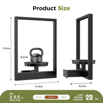 3-Pack Plant Frames Wall Decor, Picture Frame Wall Plant Holder, Wall Hanging Planters for Indoor Plants, Hanger Outdoor Plant Holder, Home Decor Display Stand for Living Room Balcony Garden Patio