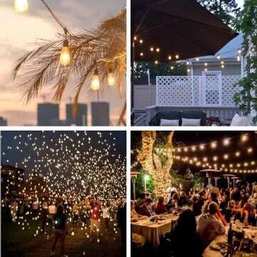 QJIAY 48 ft LED Outdoor Light Strings for Ambient Style