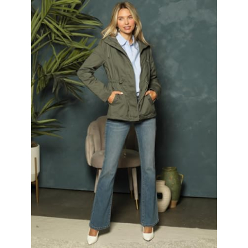 Stylish MixMatchy Women's Military Anorak Jacket - Olive