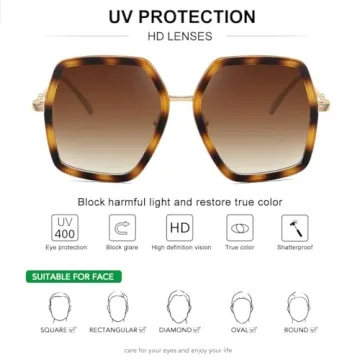 WOWSUN Oversized Sunglasses for Women with UV Protection