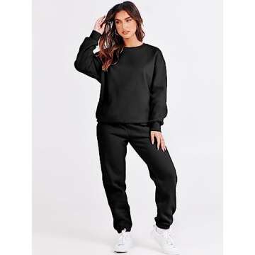 ANRABESS Women's Two Piece Outfits Lounge Set Long Sleeve Crewneck Sweatshirt Jogger Pants Tracksuit...