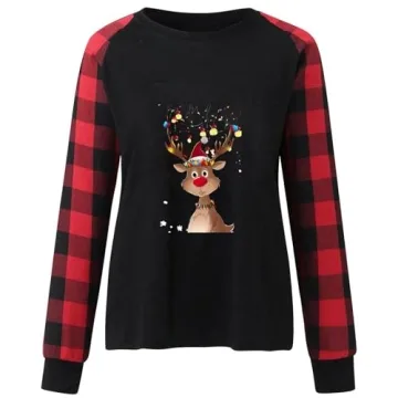 ABOUTYES Christmas Sweatshirts for Women 2024 Graphic Tops