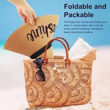 DRESHOW Women's Floppy Straw Hat - Stylish Sun Protection