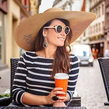 DRESHOW Women's Floppy Straw Hat - Stylish Sun Protection