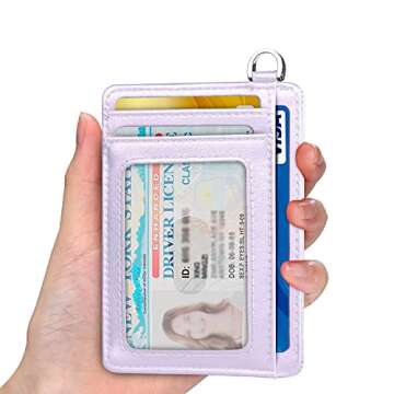 EcoVision Slim Minimalist Front Pocket Wallet, RFID Blocking Credit Card Holder Wallet with Detachable D-Shackle for Men Women