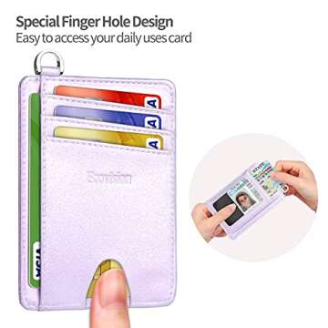 EcoVision Slim Minimalist Front Pocket Wallet, RFID Blocking Credit Card Holder Wallet with Detachable D-Shackle for Men Women