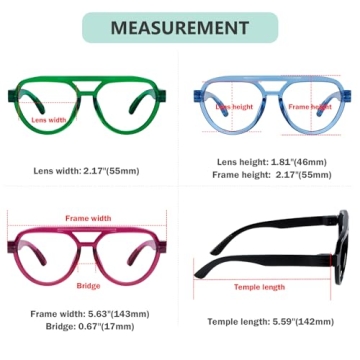 Stylish Eyekepper Pilot Reading Glasses 6 Pack Oversized